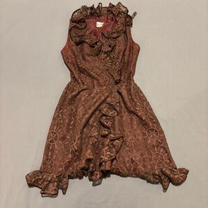 Joseph Ribkoff Floral Lace Mini Dress in Brown